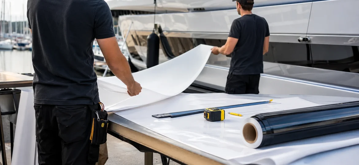 Ceramic Coating After Yacht Wrapping