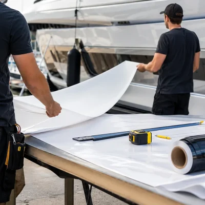 Ceramic Coating After Yacht Wrapping