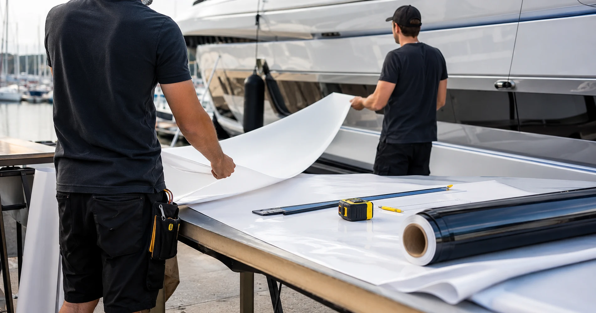 Ceramic Coating After Yacht Wrapping