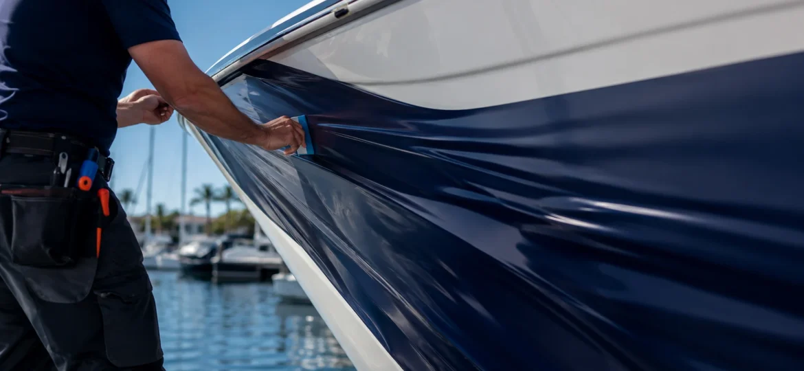 Exterior yacht wrap maintenance