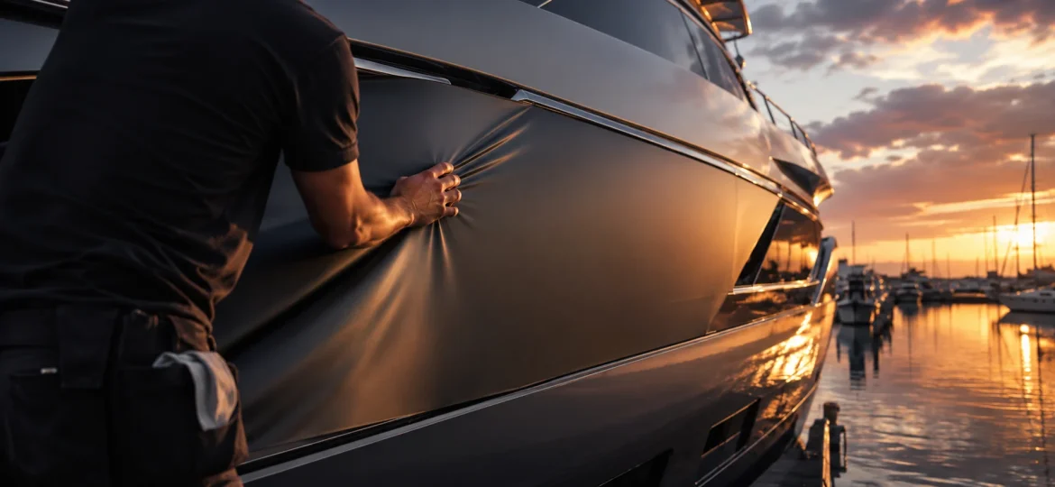 Yacht Polishing Before Wrapping